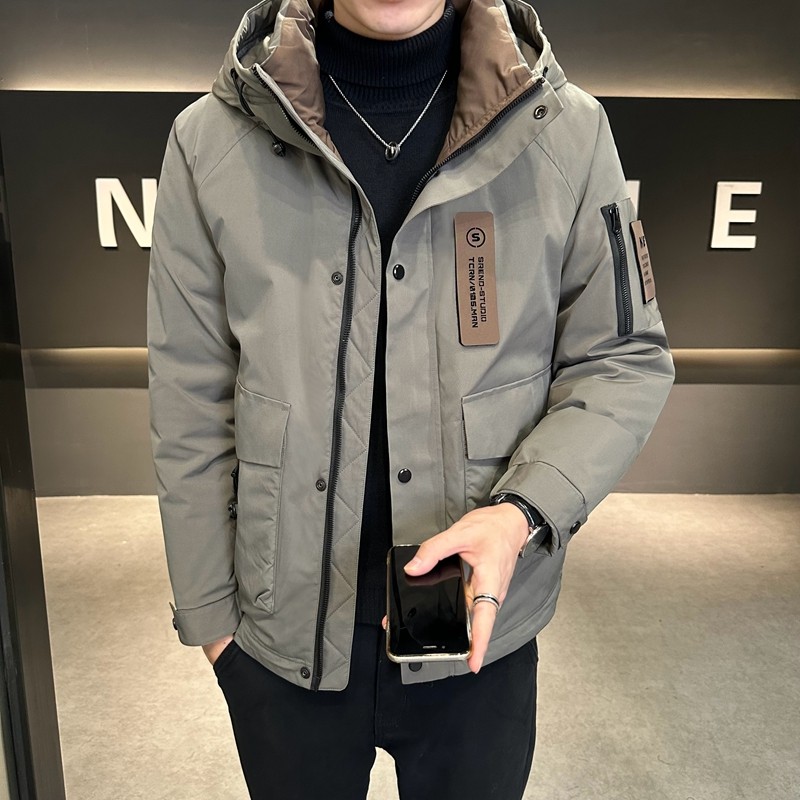 店主风2024主推冬季羽绒服男短款连帽加厚外套2336--P195，男装羽绒服，电商D238