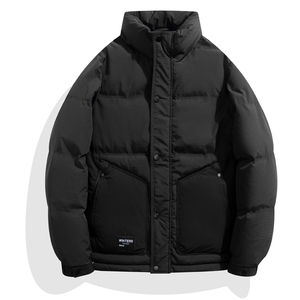 白底平铺2024冬季新款羽绒服男短款立领白鸭绒羽绒外套6801--P150图片