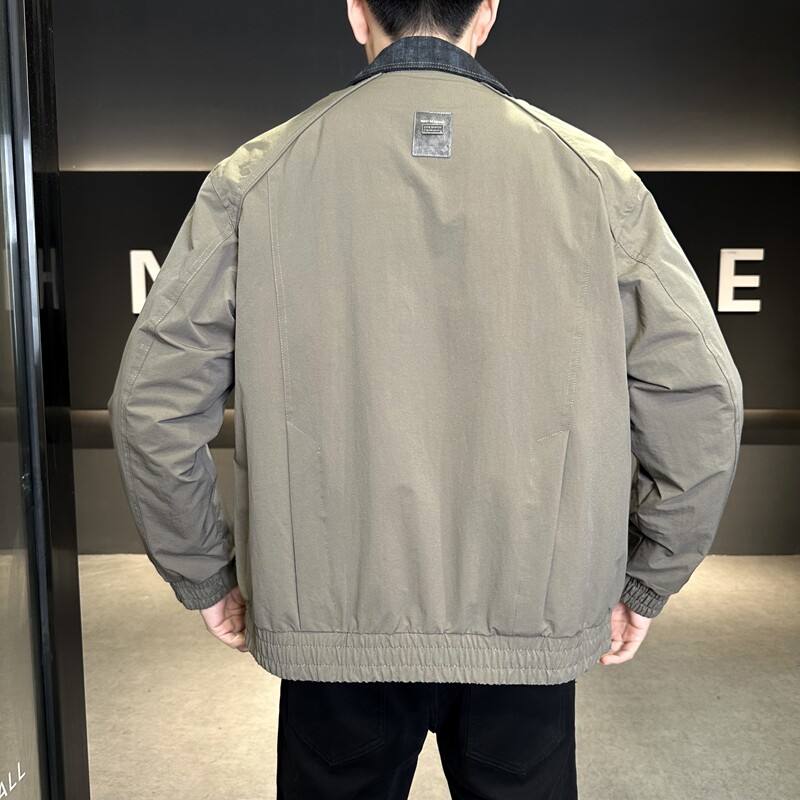 店主风2025冬季假两件羽绒服男翻领短款标绒外套T522--P210,男装羽绒服,电商D238