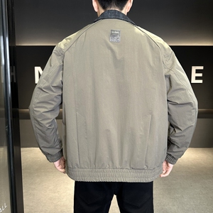 店主风2025冬季假两件羽绒服男翻领短款标绒外套T522--P210图片