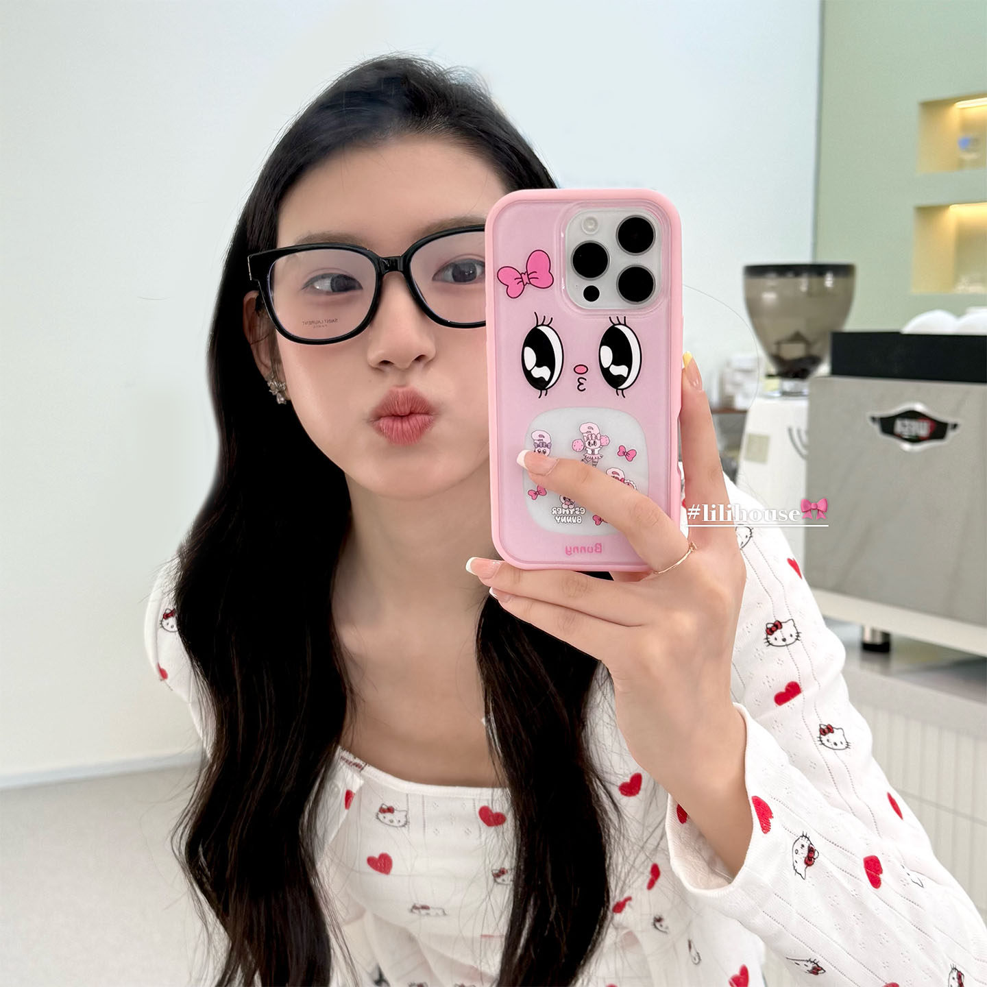 可爱蝴蝶结大眼兔子苹果手机壳女