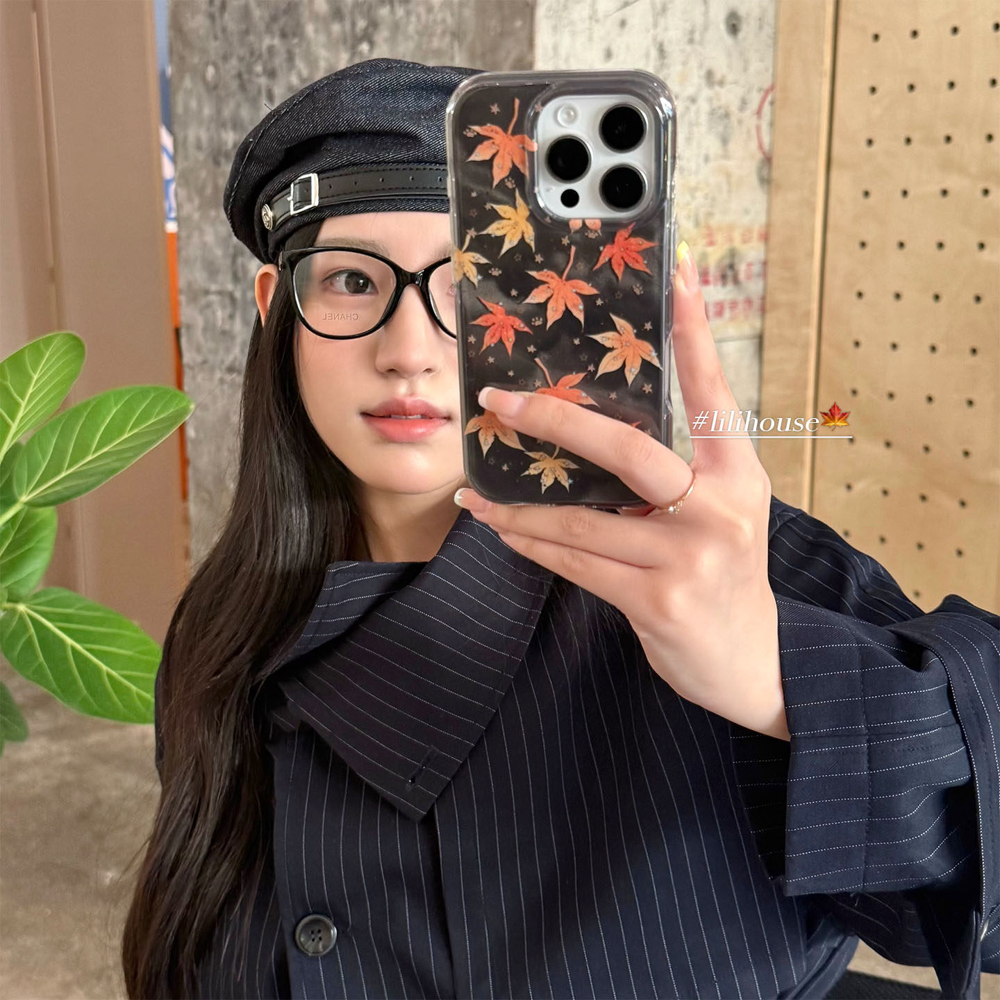 复古氛围感星星枫叶苹果手机壳女