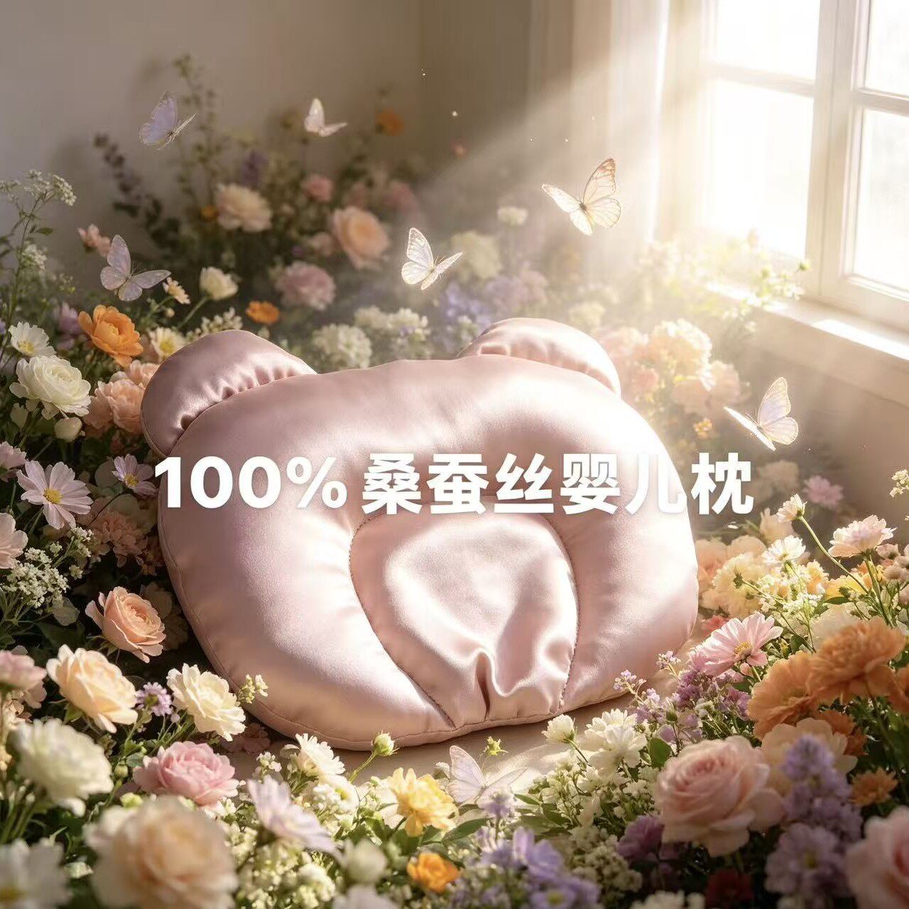 100%桑蚕丝婴儿防偏头定型枕