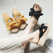 沙滩鞋 ins潮厚底拖鞋 显瘦一字拖时尚 外穿防滑高跟新款 女夏季 韩版