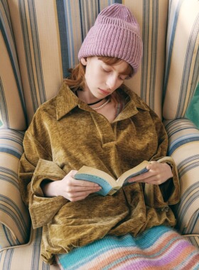 SERY 新品翻领丝绒廓形套头卫衣连体裤显白修身小众设计师款