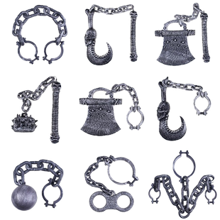 宸涛万圣节表演道具塑料囚犯铁链脚镣手镣铁链手铐手链套装