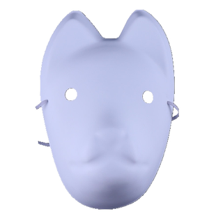 1白色面具65gDIY可涂鸦上色彩绘纸浆面具天狗狐狸猫面具