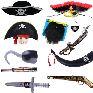 cosplay万圣节海盗帽配件 加勒比海盗帽子 海盗刀海盗旗 海盗眼罩