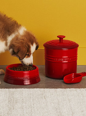 法国酷彩LE CREUSET宠物碗进口多色猫大小型狗宠物食盆碗18/23cm