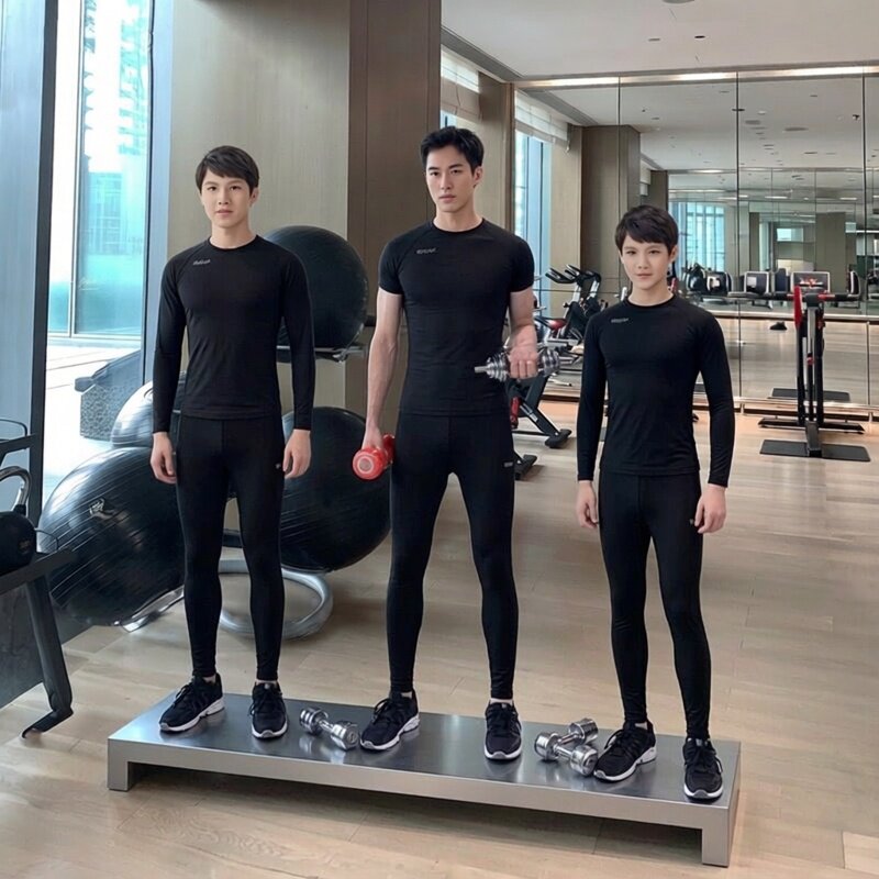 竞彪紧身衣男子训练健身服可定制印字号速干运动打底长袖长裤儿童