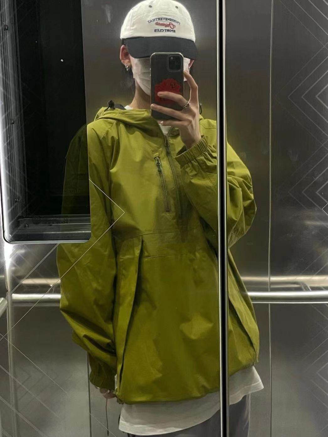 番薯欧尼【7折】半拉链插袋连帽卫衣男女街头运动宽松防晒冲锋衣