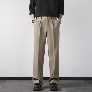 石狮市浪印户外筒裤垂感阔腿休闲长裤春夏季商务休闲西装裤子男款