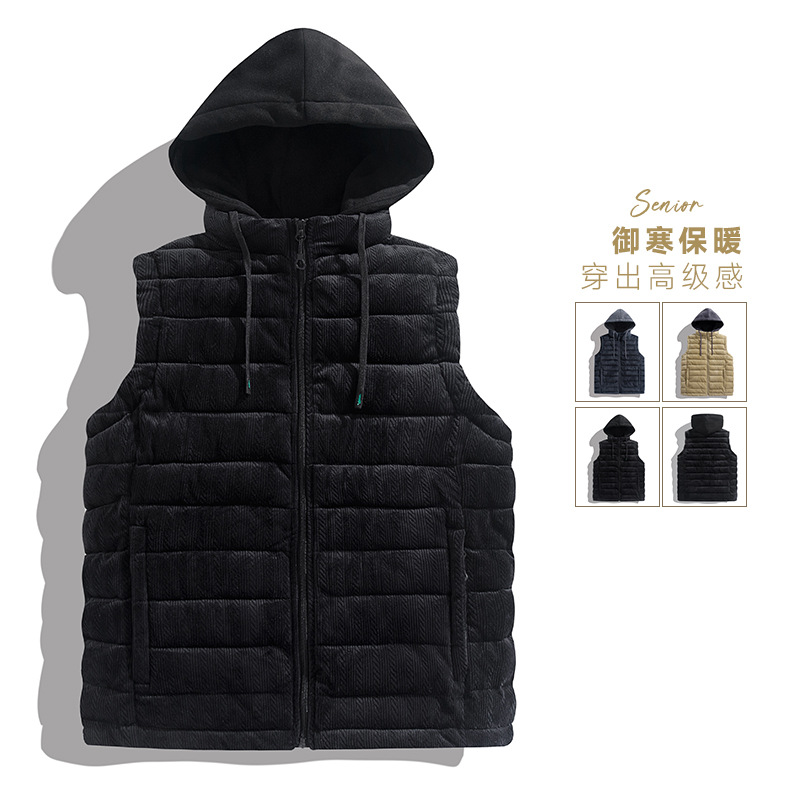 石狮市浪印户外季马甲男袖轻便保暖马夹男士棉坎肩背心潮流时尚外