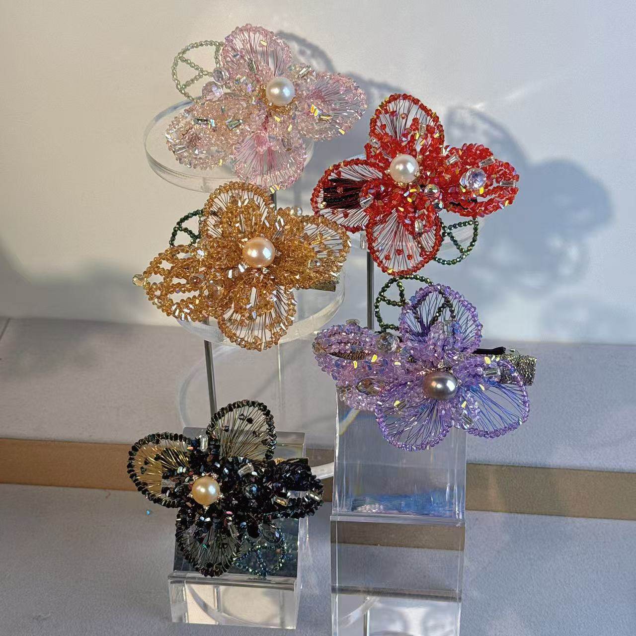 《鎏金系列》双层花朵边夹设计气质高级感优雅款,饰品/流行首饰/时尚饰品新,发饰,淘宝优惠券,粉丝福利购,淘宝优惠卷