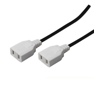 纯铜AC电源头带线2孔母插头监控电源防水盒二脚母头220V公母对接