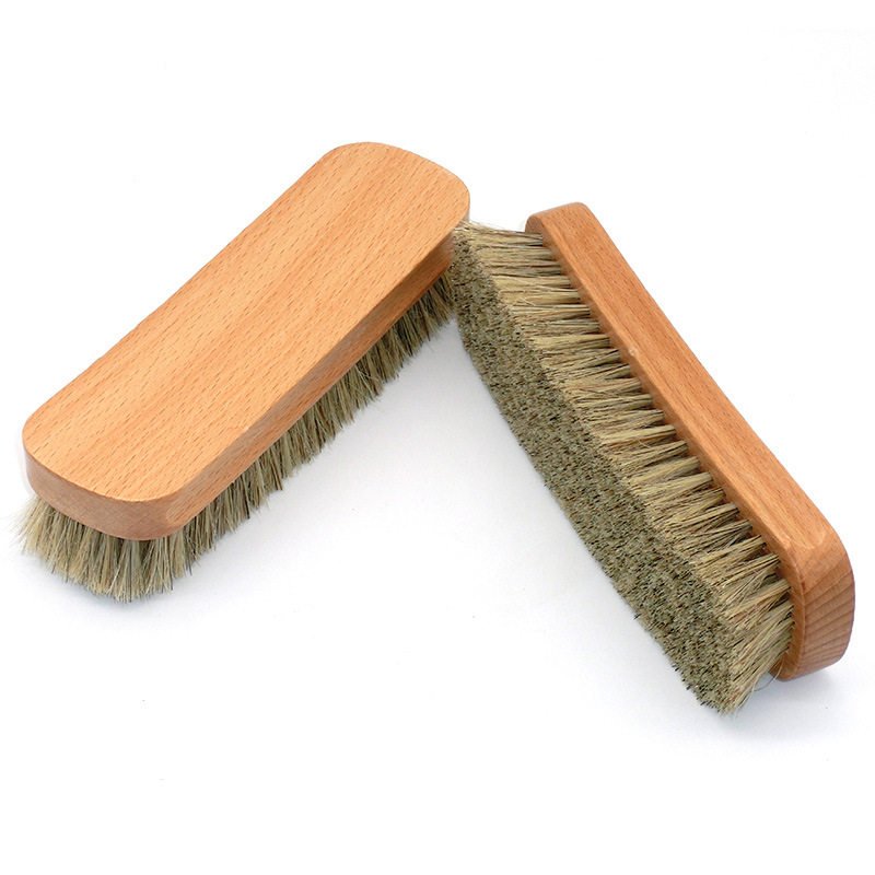 加大号马毛刷马鬃毛鞋刷子抛光除尘刷大号马毛刷榉木马毛刷21cm