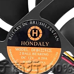 全新迪生婴儿温箱HONDALY DFB122512L 12V 0.20A医疗器械专用风扇