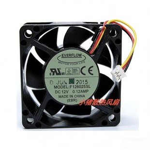 F126025SL PWM 12V 6025 6CM主机箱CPU散热风扇 0.12AMP EVERFLOW