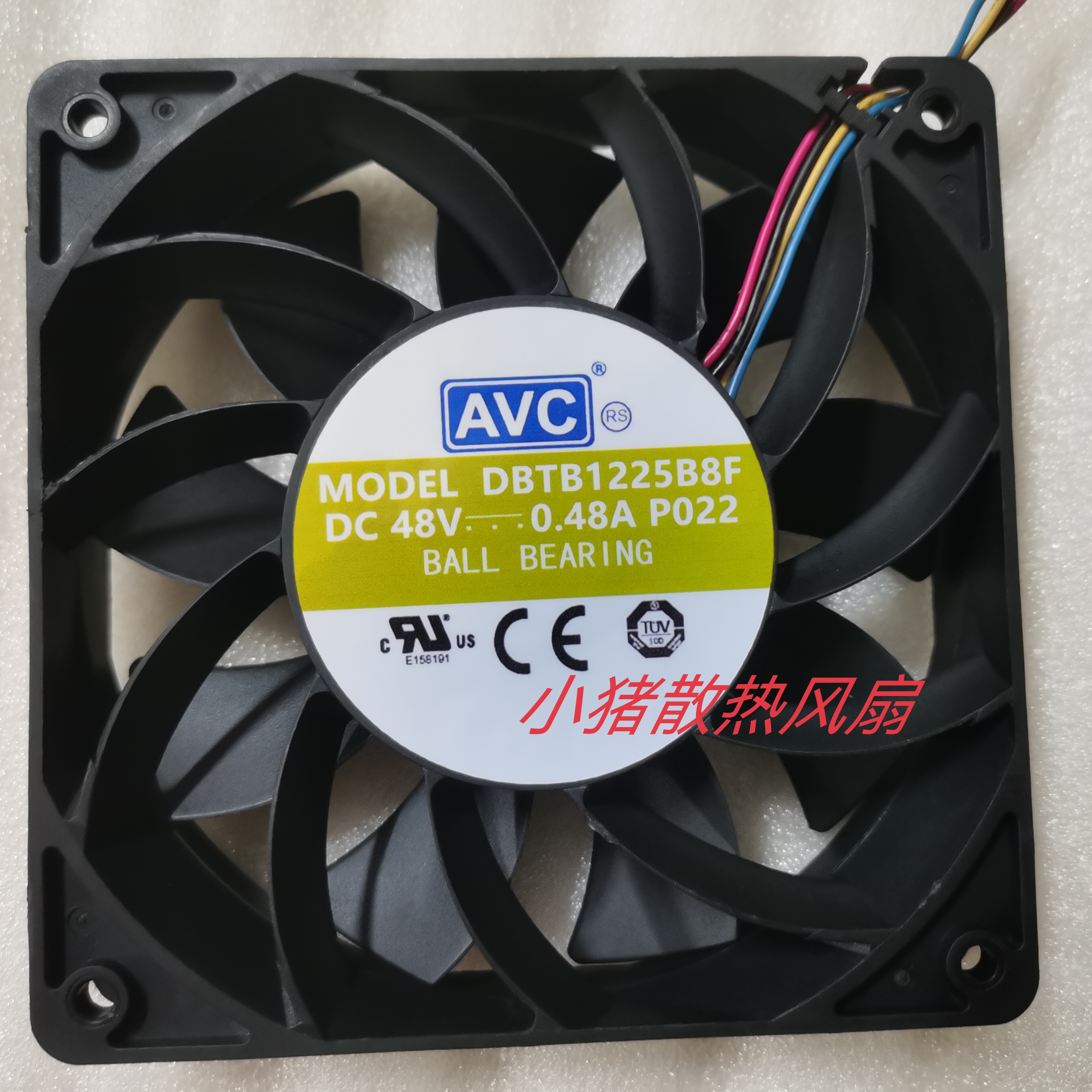 原装AVC 12025 DBTB1225B8F 48V 0.48A 12厘米 4线大风量散热风扇