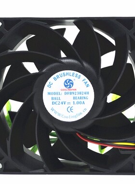 全新COOLINGFAN DFB923824H 24V 1.00A 9038 4线 轴流散热风扇