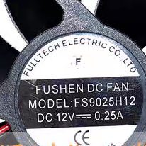 MODEL:FS9025H12 12V0.25A 9.2*9.2cm 十二伏 风扇FUSHEN DC FAN