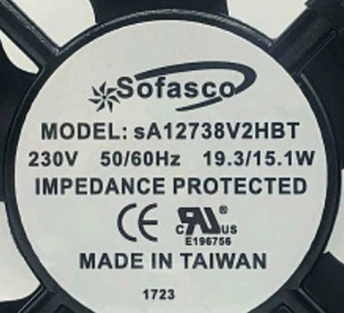 原装 19.3W散热风扇Sofasco 12.7厘米 风机 sA12738V2HBT220VAC