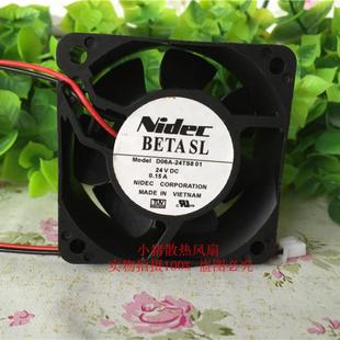 24TS8 24V 原装 D06A 6025 60变频器散热风扇6CM nidec