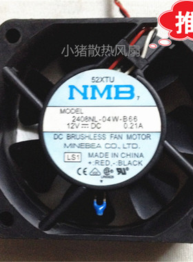 美培亚NMB 2408NL-04W-B66 12V 0.21A 6CM风扇 3线温控 电源风扇