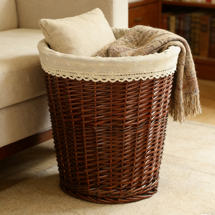 火锅店衣服收纳筐藤编脏衣篮有盖衣物收纳篮脏衣篓编织洗衣篮玩具