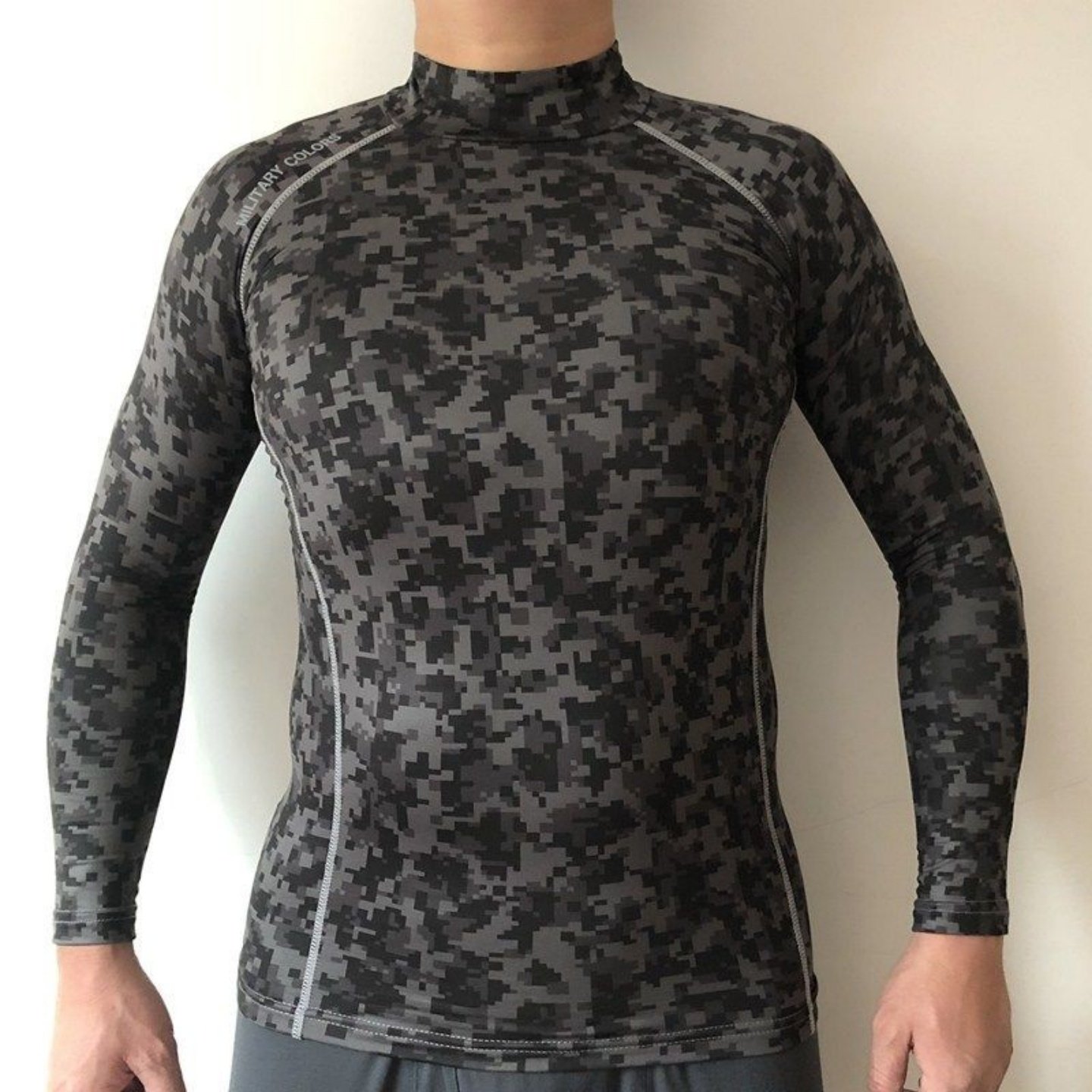 日单 男保暖植绒半高领紧身衣 健身衣 跑步器械迷彩速干衣 打底衫,运动服/休闲服装,健身衣,淘宝优惠券,粉丝福利购,淘宝优惠卷