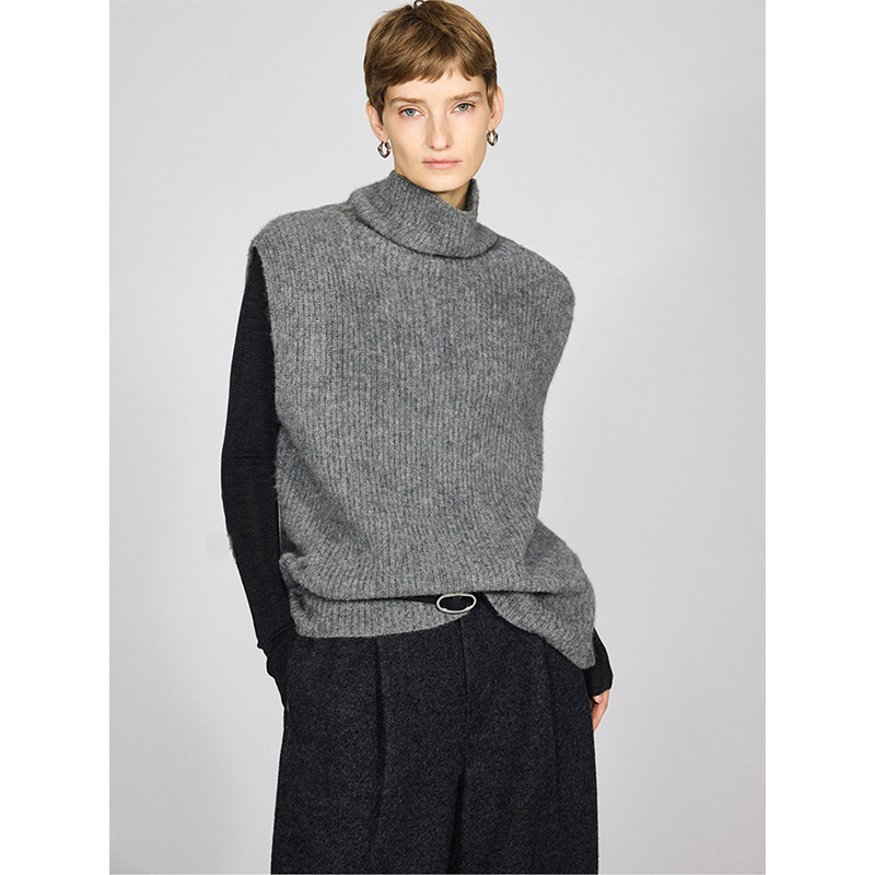 法式高级感慵懒亲肤叠穿针织马甲女秋冬宽松外穿时髦保暖背心上衣