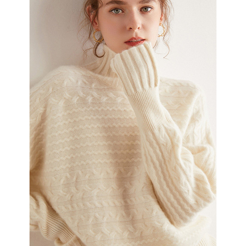 法式复古加厚重工高领白色毛衣女秋冬高级感慵懒保暖外穿针织上衣,女装/女士精品,毛针织衫,淘宝优惠券,粉丝福利购,淘宝优惠卷