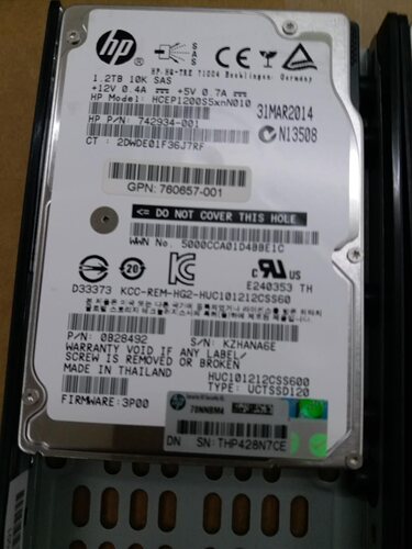HPe 3PAR 7200 E7X49A   761928-001 1.2TB SAS 10K 硬盘