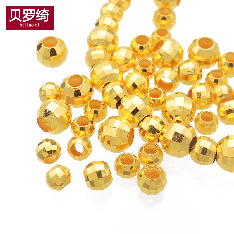 黄金转运珠散珠女3d999足金隔珠