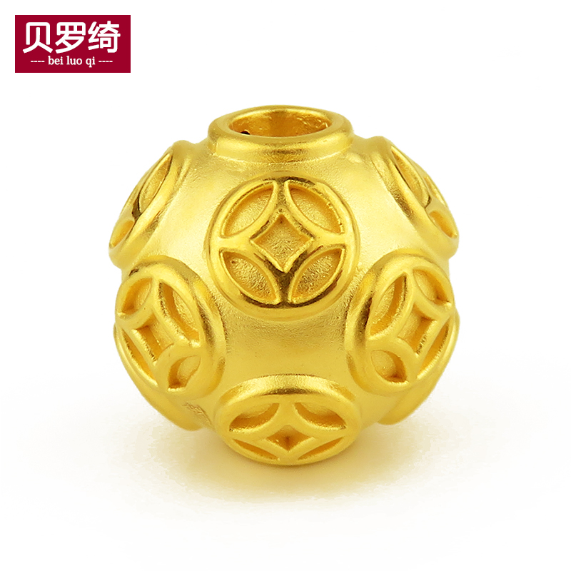 3d硬金999足金钱币转运珠金珠散珠子路路通黄金手链串珠男女吊坠 Изображение 1 3d硬金999足金钱币转运珠金珠散珠子路路通黄金手链串珠男女吊坠 Изображение 1