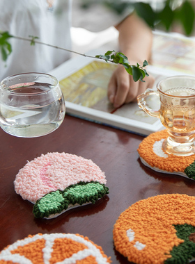 手工diy创意水果戳戳绣杯垫材料包亲手制作新手礼物送男友零基础