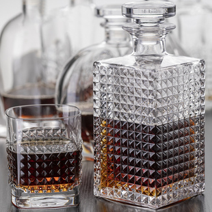 意大利进口水晶玻璃洋酒瓶威士忌瓶空瓶子密封红白酒樽泡酒瓶酒壶