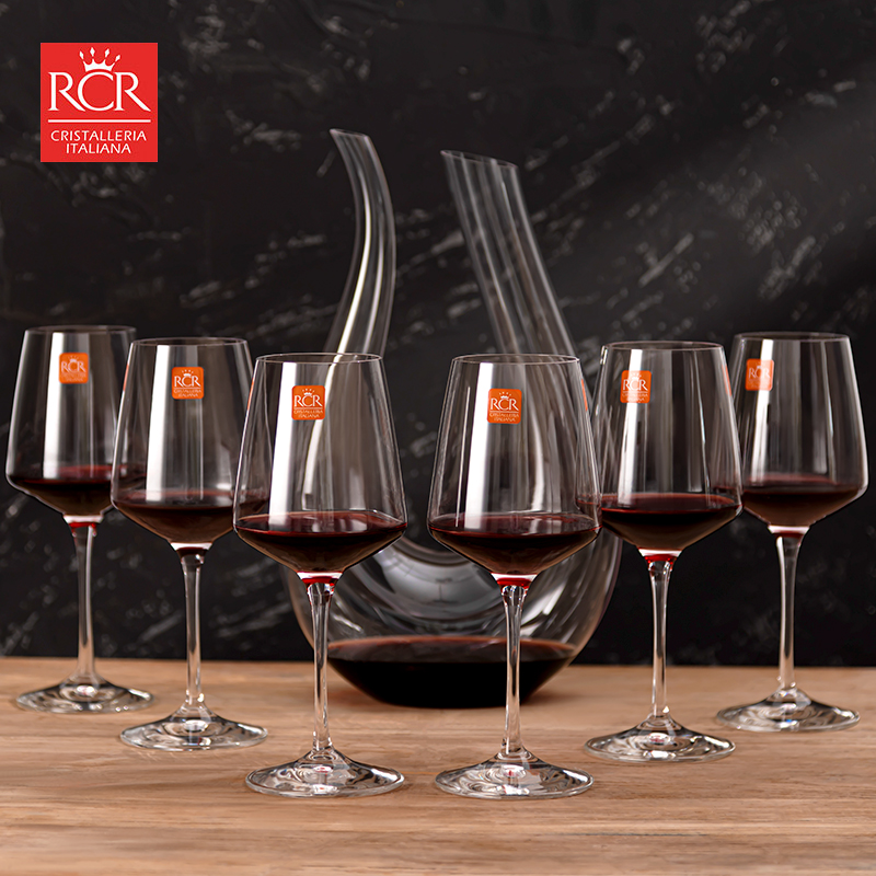 意大利原装进口RCR水晶玻璃家用红酒杯套装菱形高脚红酒杯醒酒器