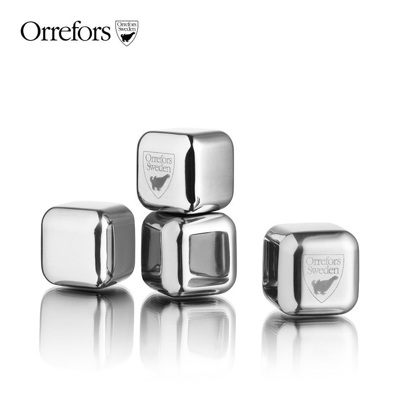 瑞典进口orrefors不锈钢威士忌冰块可乐金属速冻冰粒啤酒冰酒石