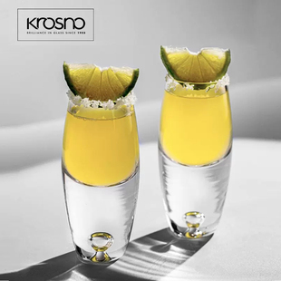 KROSNO进口legend人工吹制水晶玻璃厚底气泡龙舌兰酒杯洋酒烈酒杯