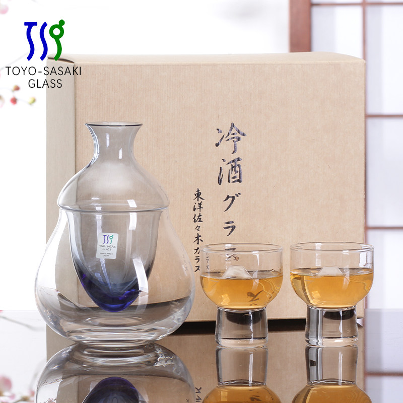 日本进口佐佐木柳宗理设计玻璃清酒杯手工切子杯冷酒温酒器礼盒装