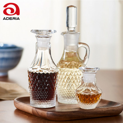 日本进口aderia石硝子酱油瓶醋瓶玻璃调料瓶厨房油壶醋壶分装瓶