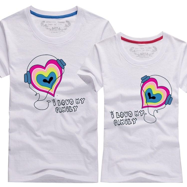 lover heart couple t-shirt love short sleeve men 2018 women