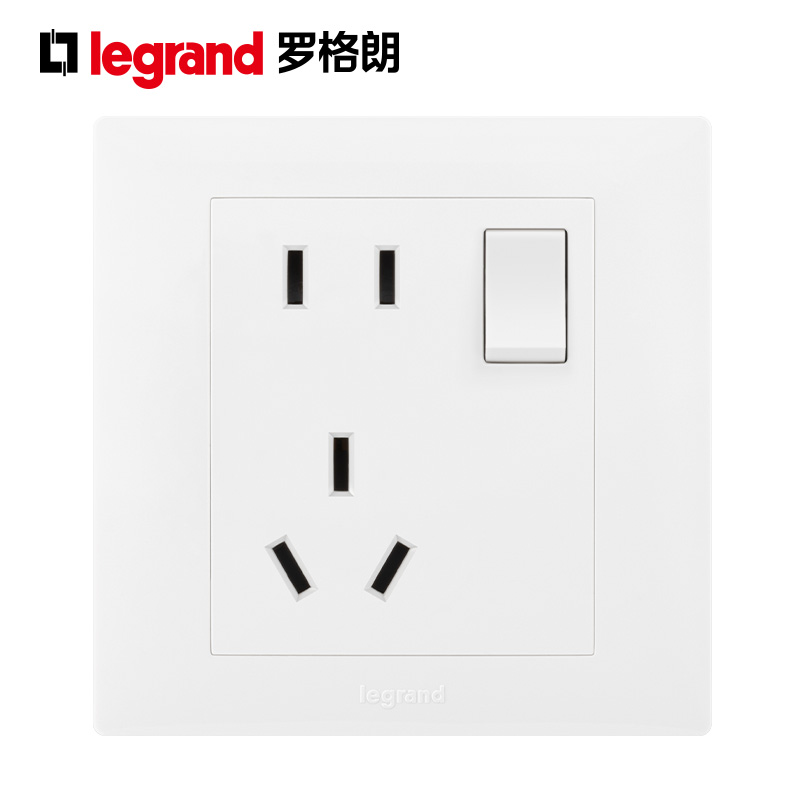 TCL罗格朗博蕴86型二三插一开五孔带开关的插座面板家用多孔插板