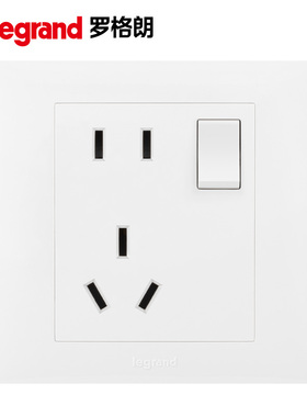TCL罗格朗博蕴86型二三插一开五孔带开关的插座面板家用多孔插板