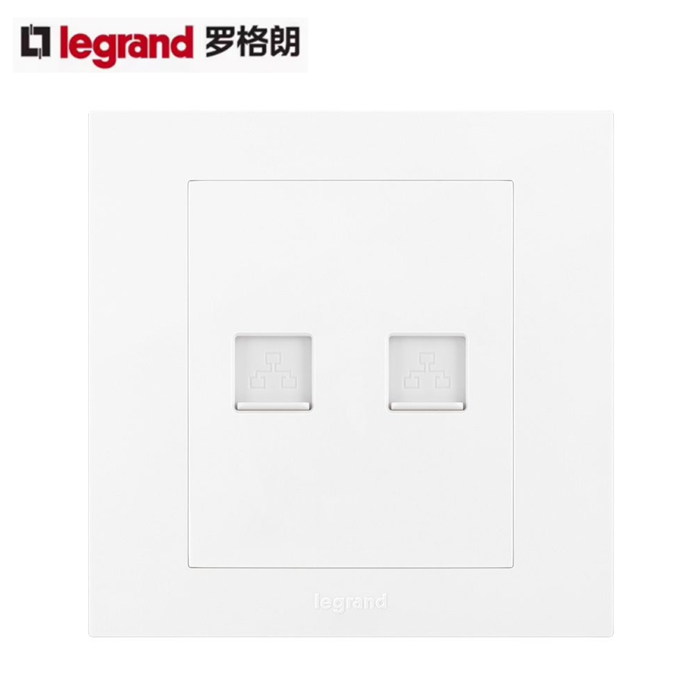 罗格朗双口6类电脑插座二位六类网络网线插口网口面板86型家用