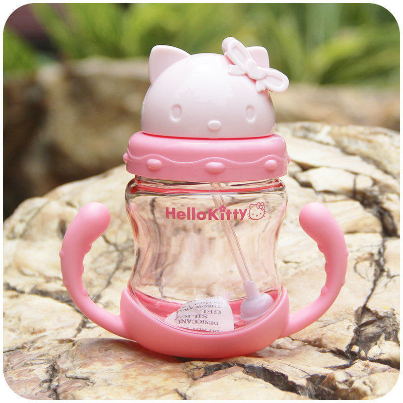 hello Kitty冷水杯 吸管杯儿童便携随手杯防漏防摔双柄水壶冷水壶