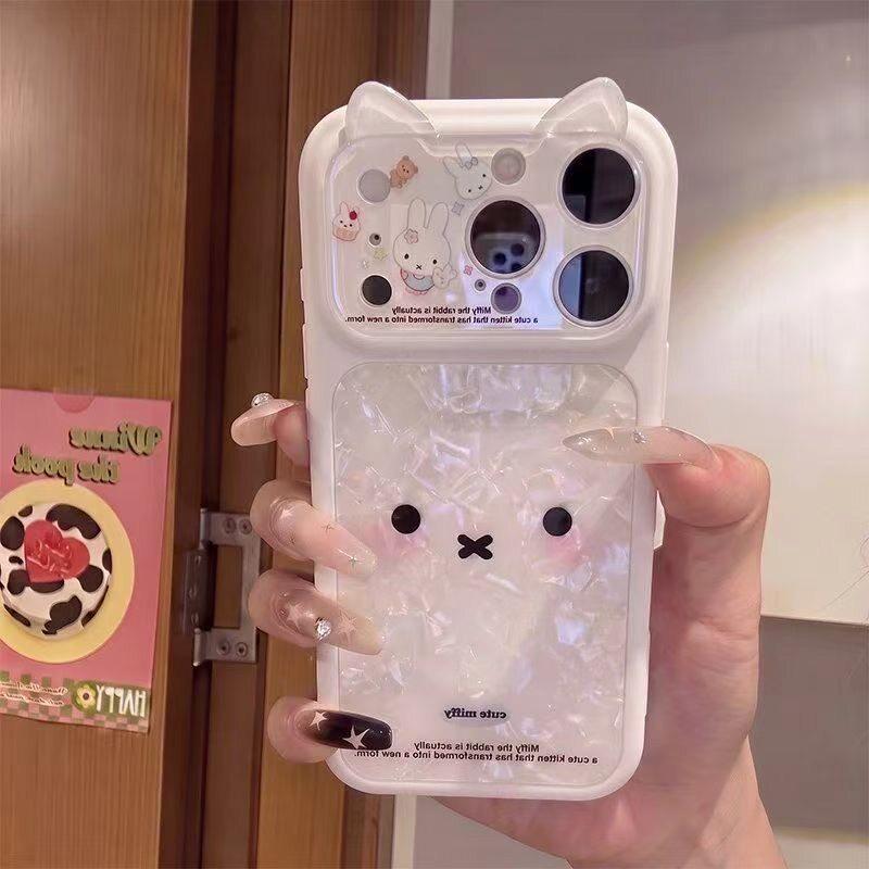 适用苹果18pro猫耳朵手机壳