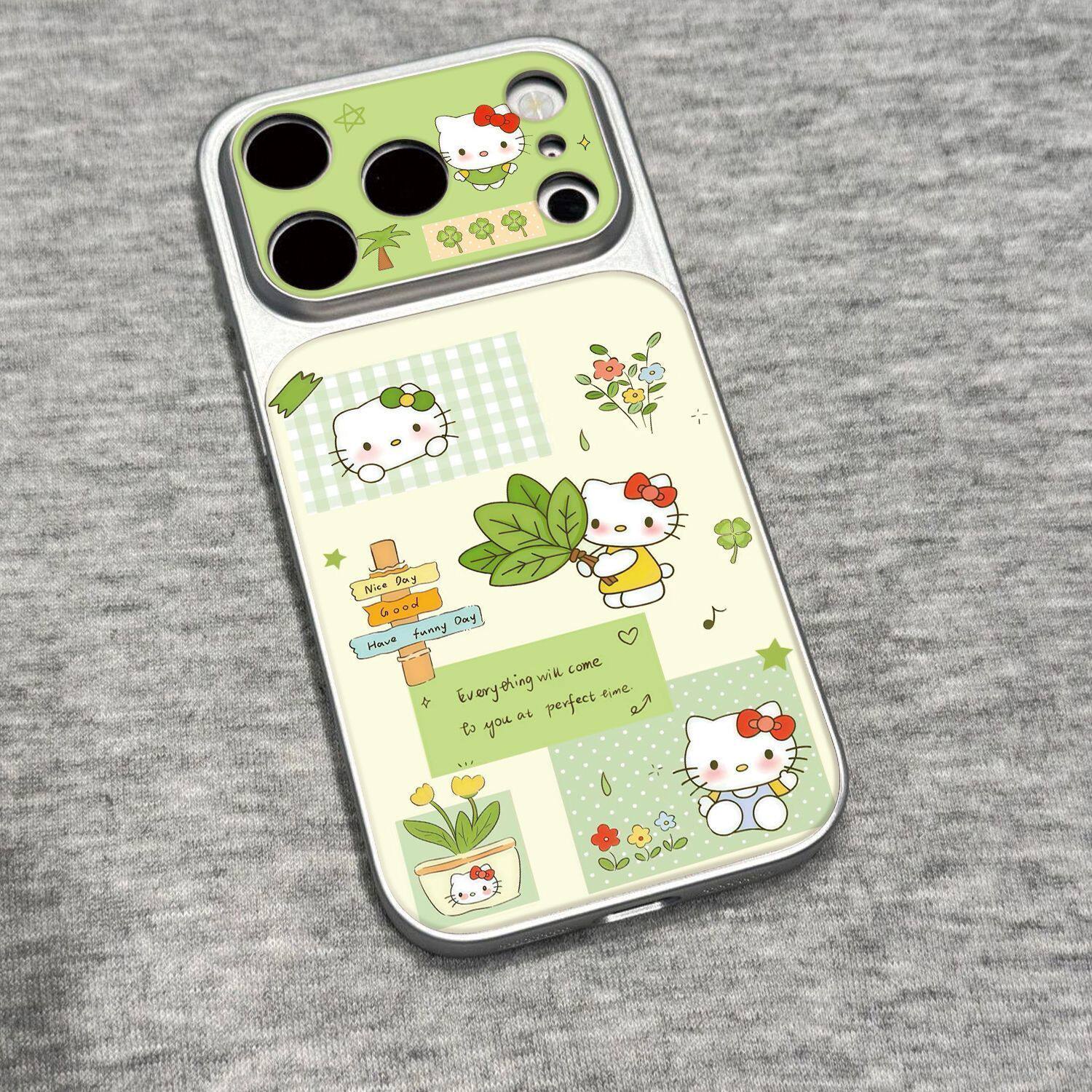 绿色猫咪适用苹果17手机壳iphone16pro保护套秒变17大视窗华为mate80/p80/nova15/小米17pro/reno15/x300防摔