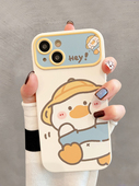 苹果15 草帽鸭子适用苹果17手机壳iphone16pro保护套新款 11大视窗12mini全包xr防摔7p硅胶se2 8p软壳6s